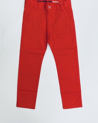 Брюки slim fit красного цвета