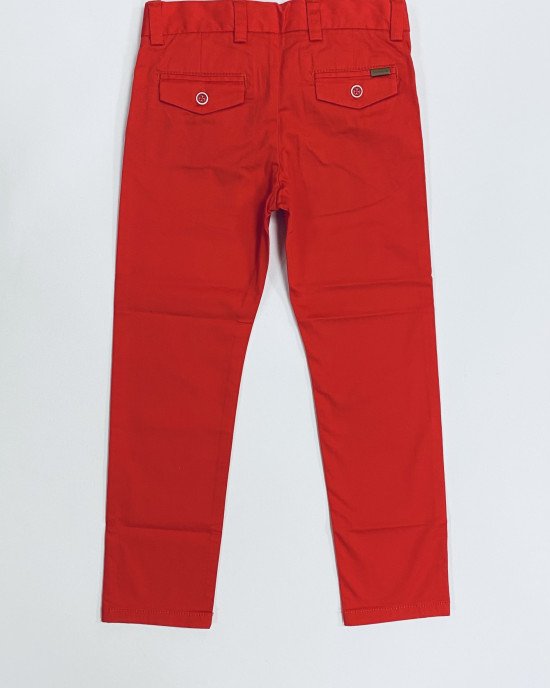 Брюки slim fit красного цвета