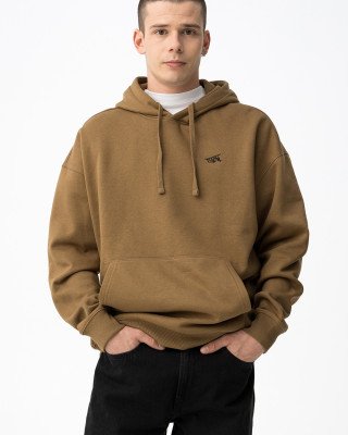 Худи oversize утепленное бежевого цвета с вышивкой 