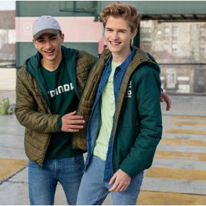 Куртка двусторонняя демисезонная зеленого цвета 