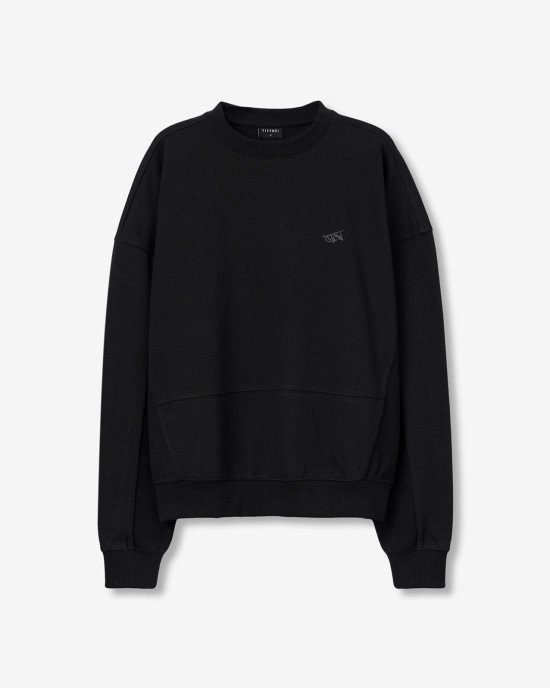 Свитшот oversize комбинированный черного цвета 
