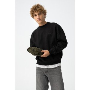 Свитшот oversize комбинированный черного цвета 