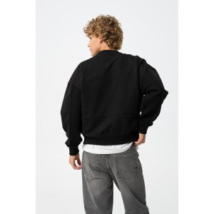 Свитшот oversize комбинированный черного цвета 