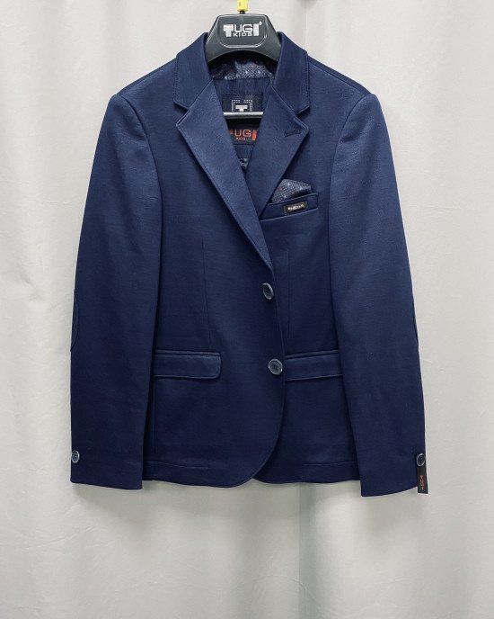 Пиджак slim fit трикотажный синего цвета 