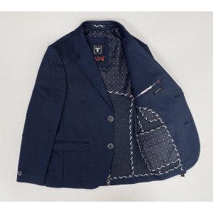 Пиджак slim fit трикотажный синего цвета 