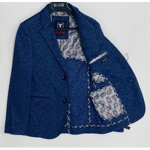 Пиджак slim fit синего меланжевого цвета 