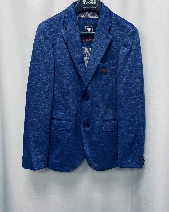 Пиджак slim fit синего меланжевого цвета 
