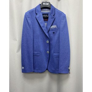 Пиджак трикотажный slim fit синего цвета 