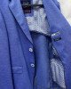 Пиджак трикотажный slim fit синего цвета 