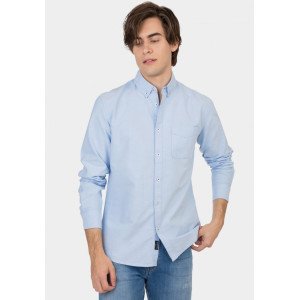 Рубашка Slim Fit голубого цвета 