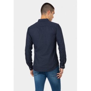 Рубашка Slim Fit темно-синего цвета в микро-точку 