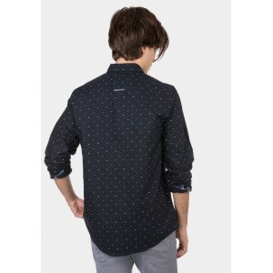 Рубашка Regular Fit черного цвета в мелкий принт 