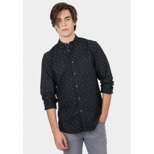 Рубашка Regular Fit черного цвета в мелкий принт 
