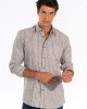 Рубашка regular fit бежевого цвета в полоску