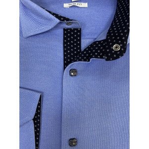 Рубашка slim fit голубого цвета 