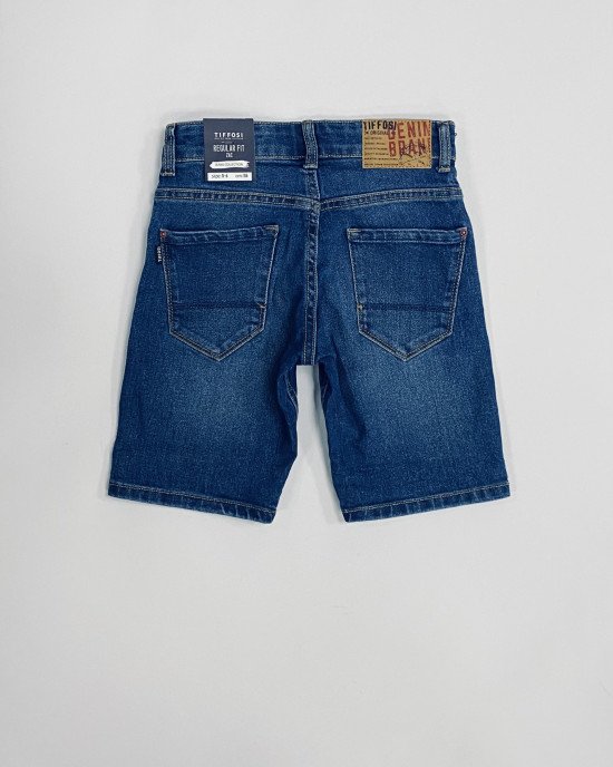 Шорты джинсовые regular fit синего цвета 