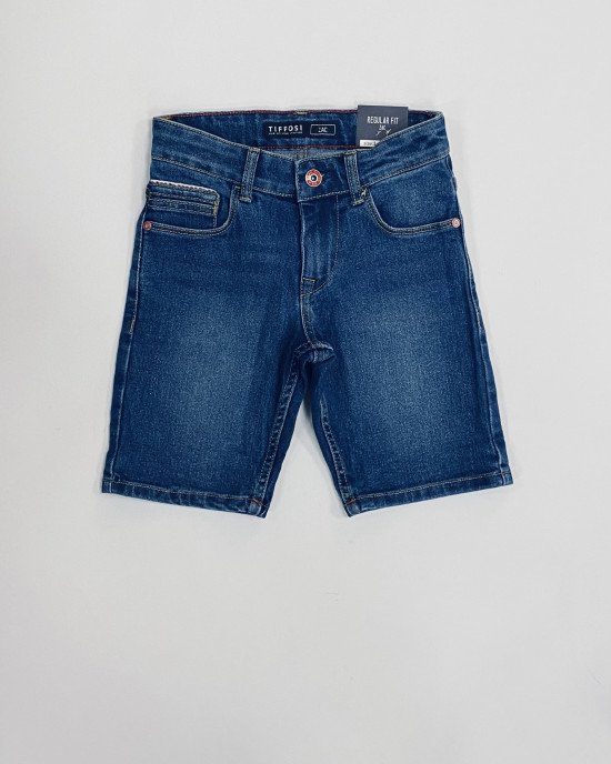 Шорты джинсовые regular fit синего цвета 