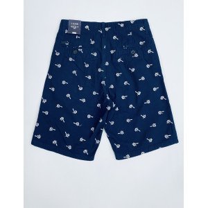 Шорты regular fit синего цвета с принтом пальм 
