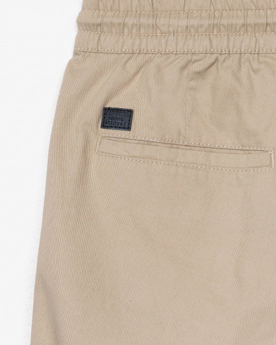 Шорты jogger из легкой ткани бежевого цвета 