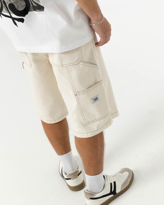Шорты широкие baggy fit бежевого цвета 