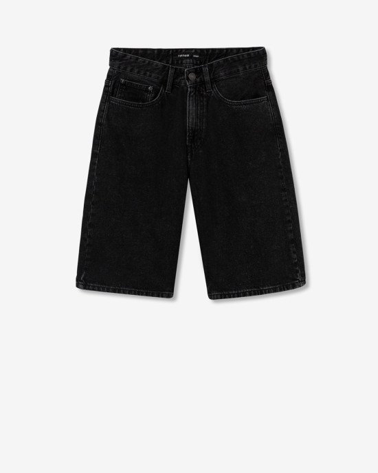 Шорты джинсовые super baggy черного цвета 