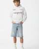 Шорты super baggy голубого цвета с потертостями 