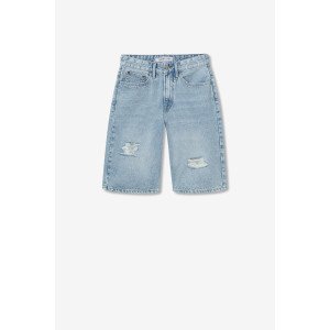 Шорты super baggy голубого цвета с потертостями 