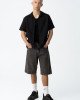Шорты джинсовые super baggy черного цвета с эффектом тай - дай