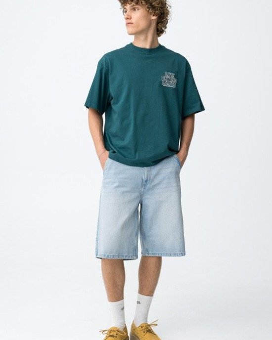 Шорты джинсовые skater super baggy голубого цвета 