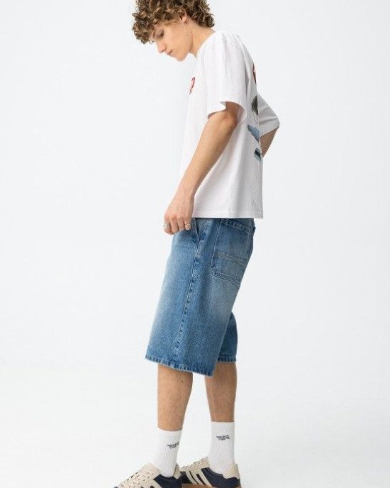 Шорты джинсовые skater super baggy синего цвета 