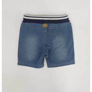 Шорты трикотажные джинсового цвета на кулиске 