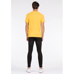 Футболка Regular Fit желтого цвета в серый принт 