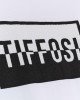 Футболка белого цвета в черо - белый текстовый принт