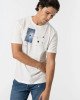 Футболка regular fit белого цвета в принт 