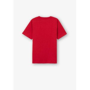 Футболка oversize красного цвета в принт 