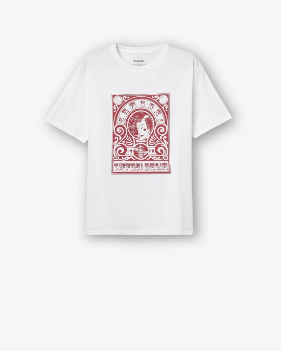 Футболка oversize белого цвета с принтом samurai 