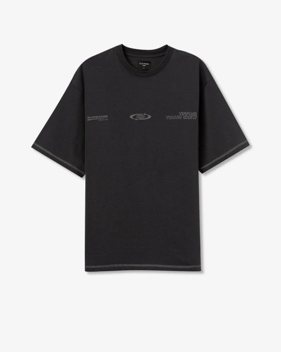 Футболка свободного кроя oversize графитового цвета 