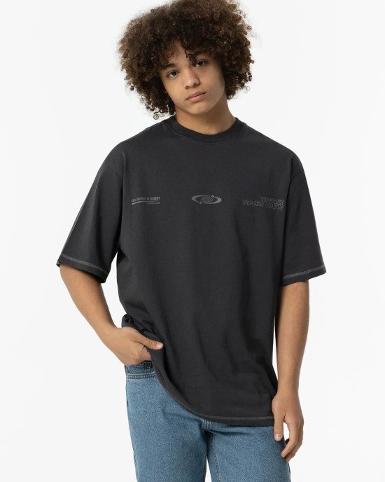 Футболка свободного кроя oversize графитового цвета 