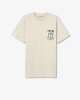 Футболка oversize бежевого цвета с принтом на спине 