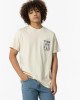 Футболка oversize бежевого цвета с принтом на спине 