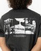 Футболка oversize графитового цвета с принтом на спине 