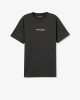 Футболка oversize графитового цвета с принтом на спине 