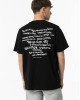 Футболка oversize черного цвета с текстовым принтом на спине 
