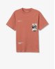 Футболка oversize терракотового цвета с принтом 