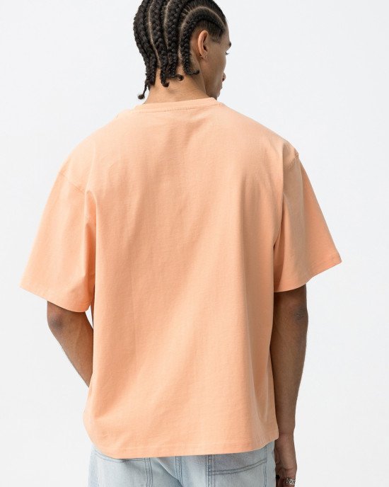 Футболка свободного кроя oversize персикового цвета Футболка свободного кроя oversize персикового цвета