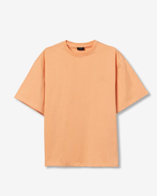 Футболка свободного кроя oversize персикового цвета Футболка свободного кроя oversize персикового цвета