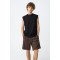 Майка oversize черного цвета с вышивкой 