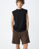 Майка oversize черного цвета с вышивкой Майка oversize черного цвета с вышивкой