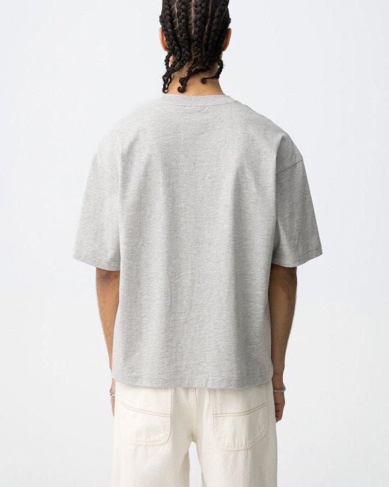 Футболка oversize серого цвета с вышивкой Футболка oversize серого цвета с вышивкой