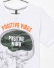 Футболка белого цвета с принтом "Positive vibes"